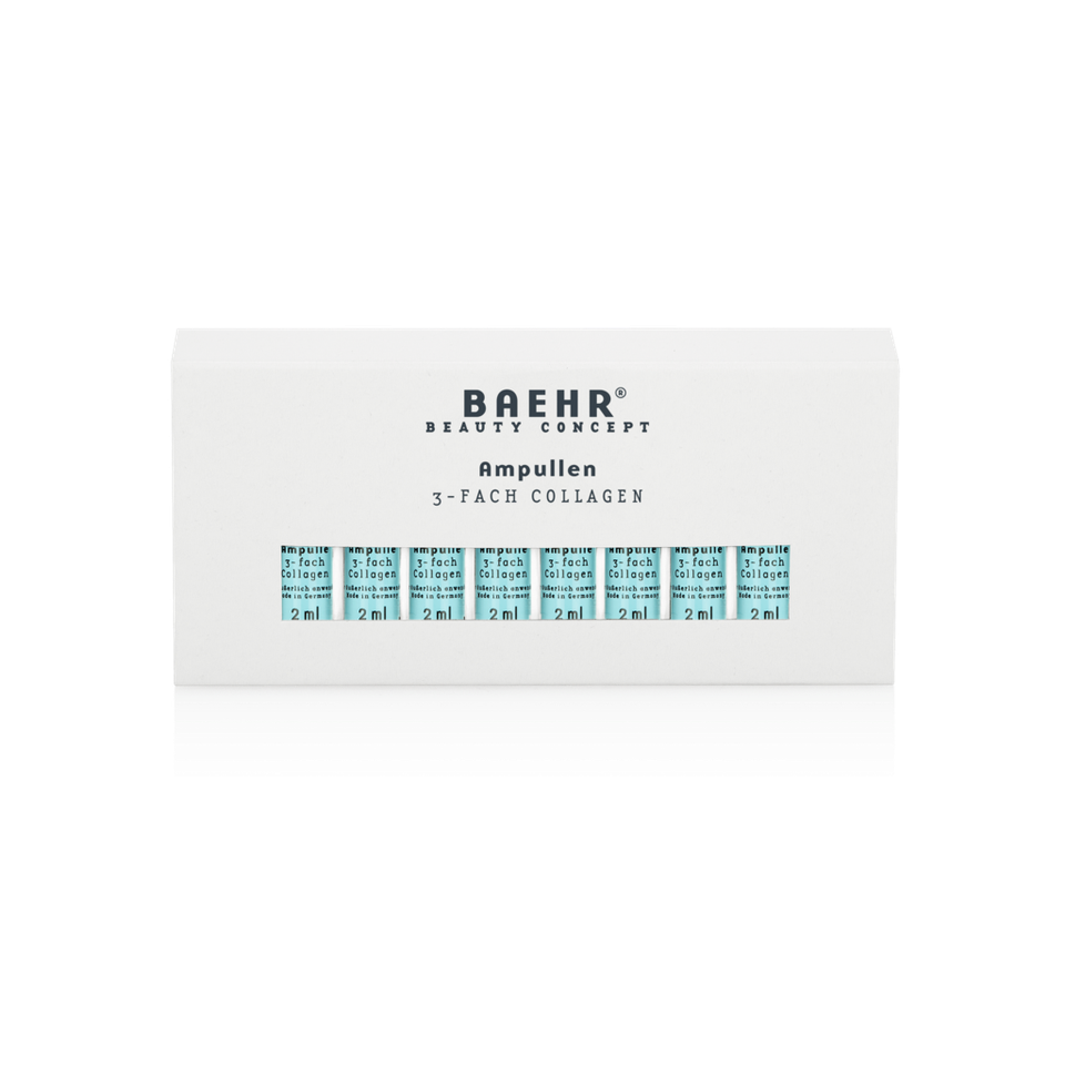 Packung der BAEHR Ampullen 3-fach Collagen mit zehn Ampullen